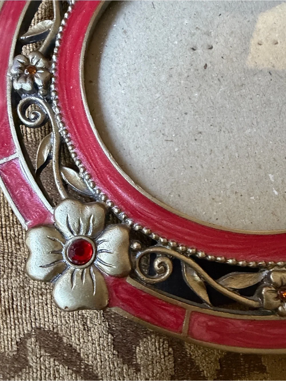 Decorative Enamel and Jewel Accent Picture Frames - Set of 2